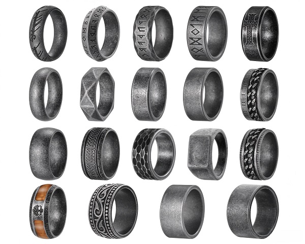 Rings in stainless steel with pvd plated